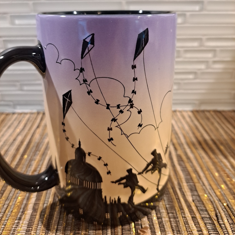 Disney Parks Mary Poppins Silhouette 3D Embossed Ceramic Coffee Tea Mug 16 Oz - Picture 4 of 6